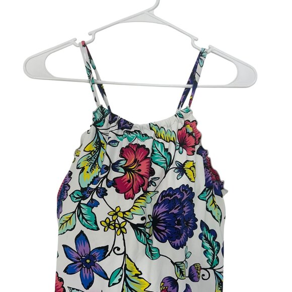 24th& Ocean Women Floral Tankini Top With Built-In Bra SZ L Spandex Multicolor - Picture 9 of 10
